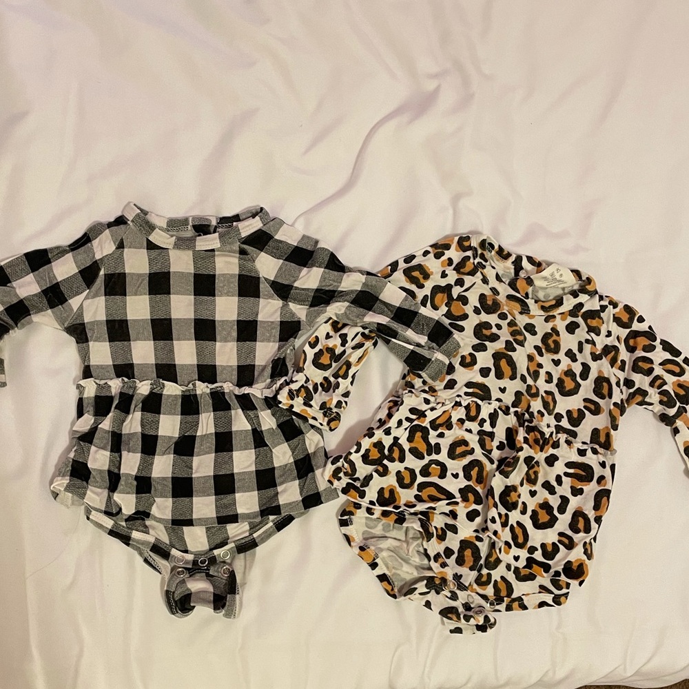 2 Spearmint Love skirted bodysuits